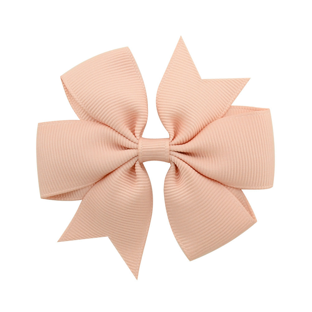 Wholesale 10pcs Handmade Baby Dovetail V Ribbed Ribbon Bow Hairpin
